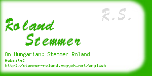 roland stemmer business card